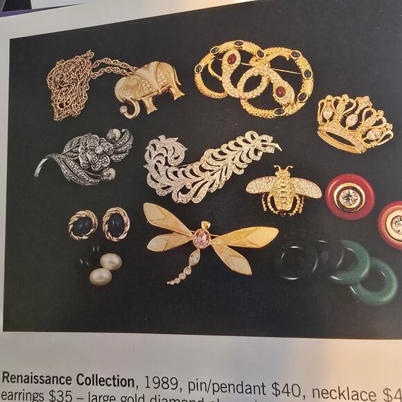 Kenneth Jay Lane for Avon Brooch Silver Tone Flower 1989 Renaissance Collection - Picture 2 of 9